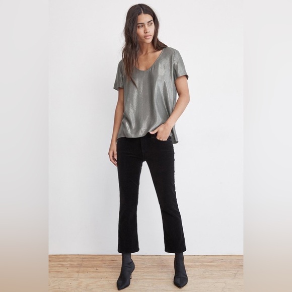 NEW VELVET by Graham & Spencer Shimmer Metallic Blouse/Top Size Small - Picture 11 of 14